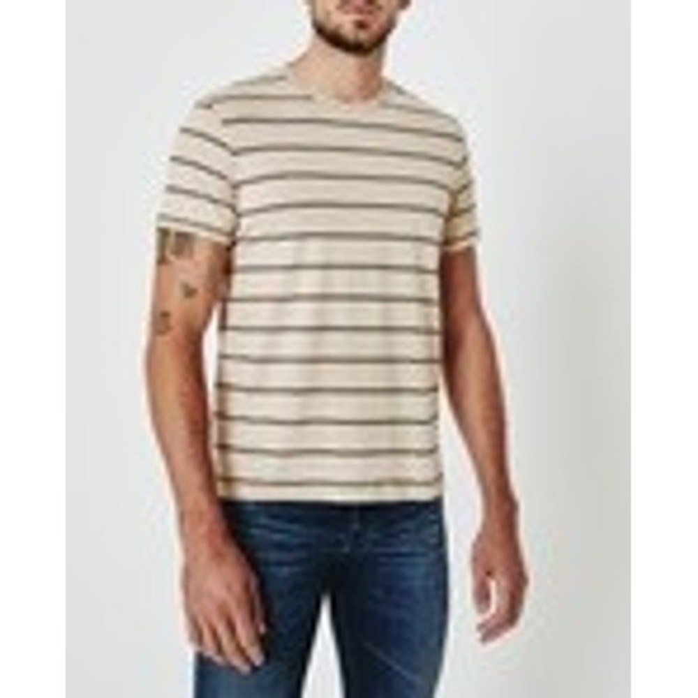 AG Adriano Goldschmied Striped T-shirt Mens S Peach